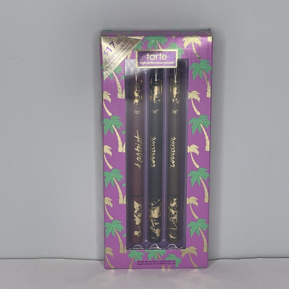 Tarte Dream Team Liner Trio Eye Liner Black brown & burgundy New NIB